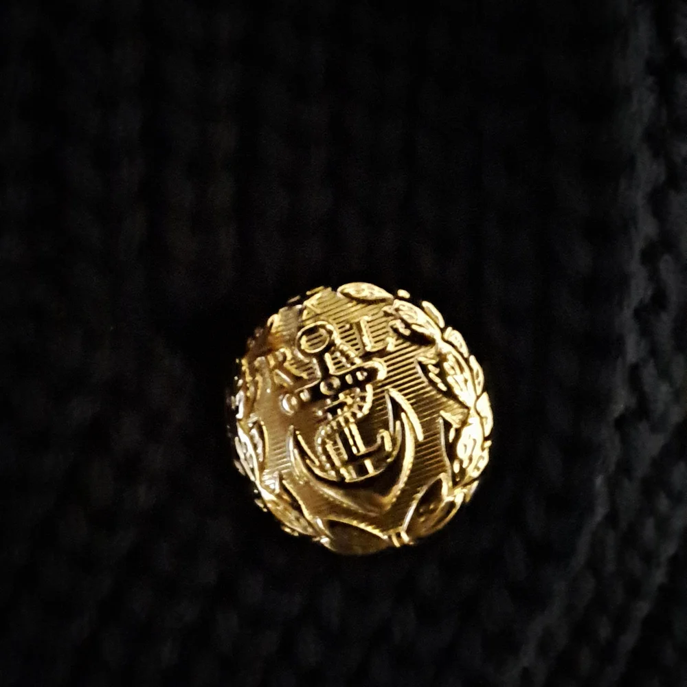 Ralph Lauren Navy Knit Blazer with Gold Accents - Picture 7 of 9